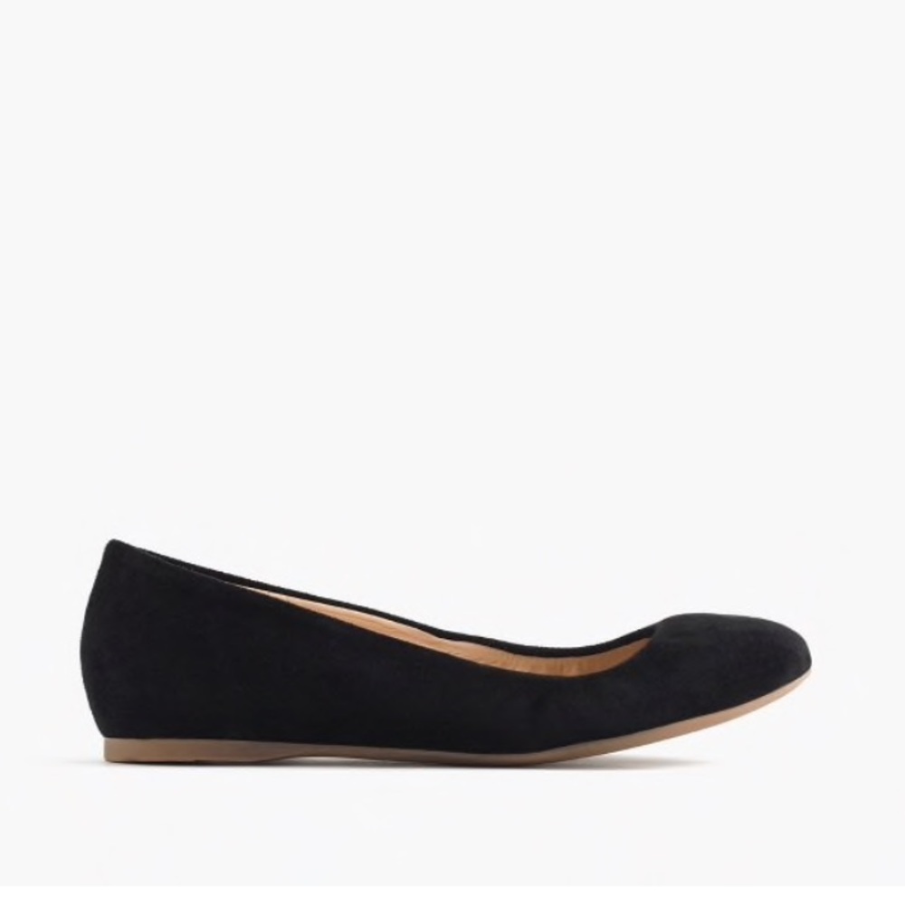 J.Crew Cece Ballet Flats in black suede